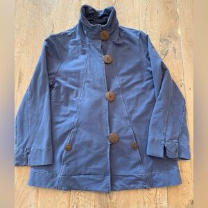 Neon Buddha Blue Shawl Collar Casual Jacket L